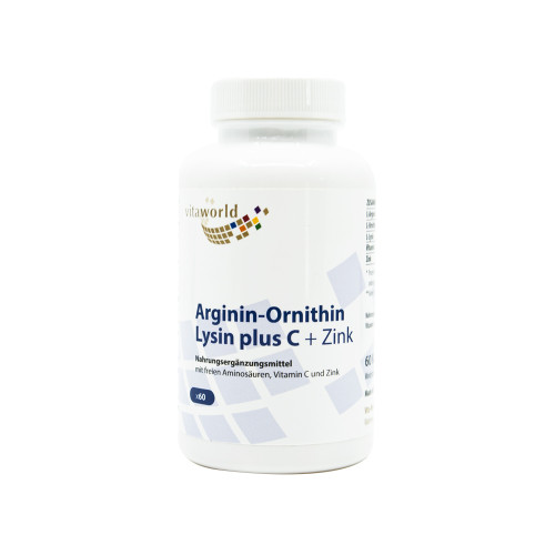 Arginina + ornityna + lizyna z witaminą C i cynkiem