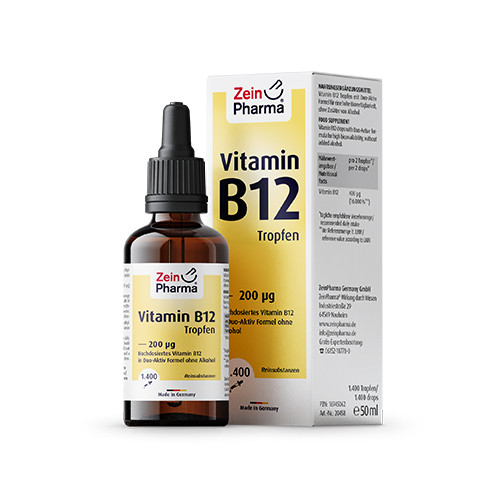 Krople witaminy B12.